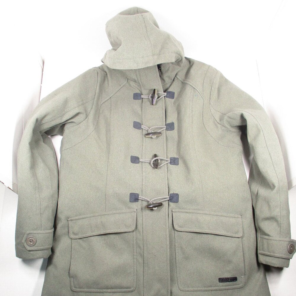 Merrell Opti-Warm Duffle Coat Full Zip Toggle Button Quilted Women’s XL Gray